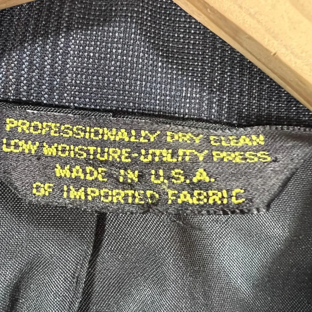 C&R Clothiers Blazer Mens 39S Navy Blue Good Worsted Wool Windowpane USA Made